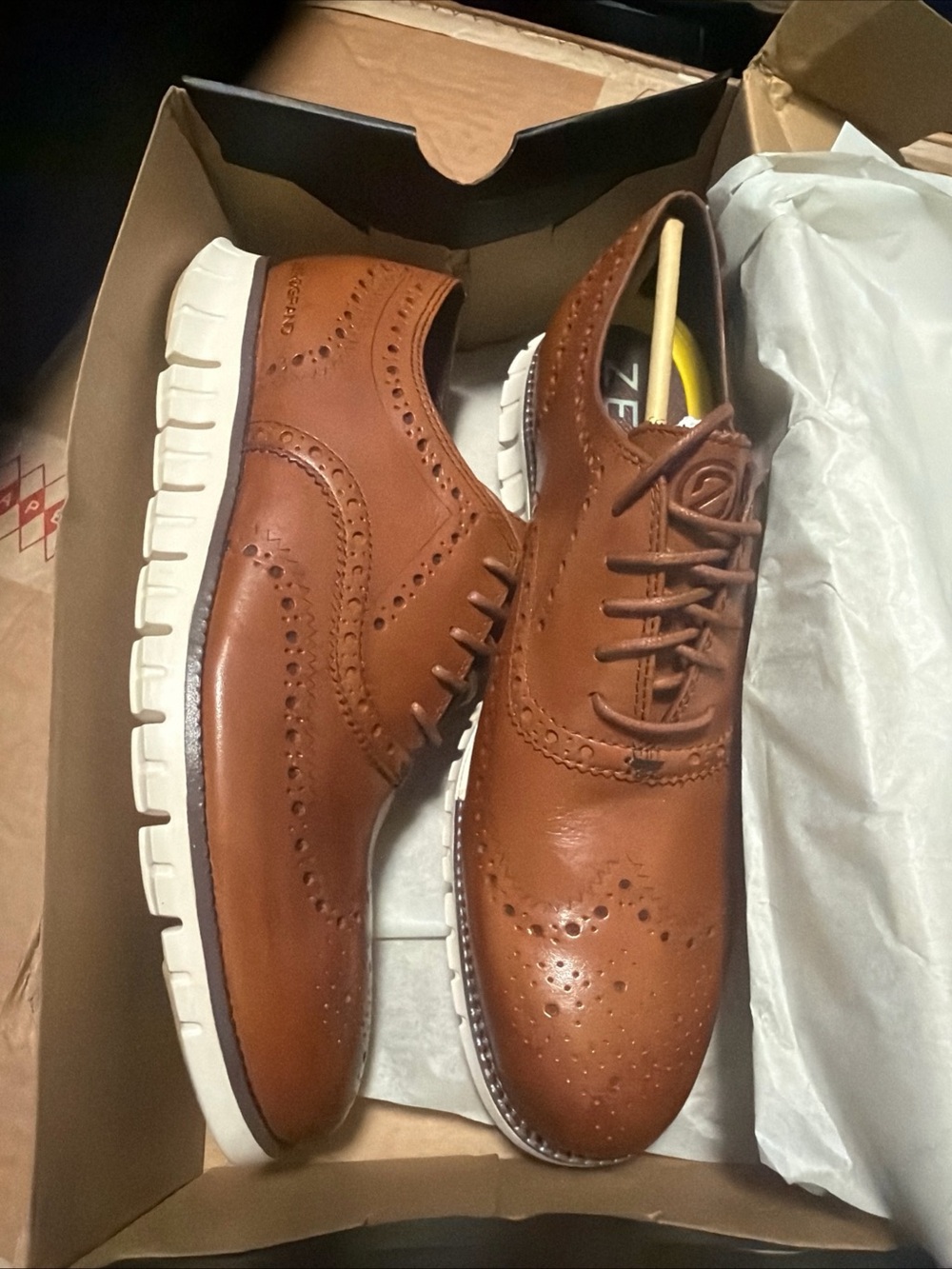 Cole Haan Men's  Zerogrand Wingtip Oxford C14493 British Tan Sz 10.5 M